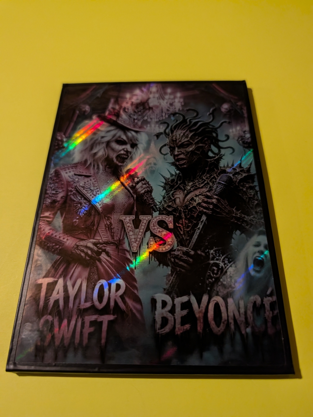 BEYONCE VS TAYLOR SWIFT MONSTERFIED 5X7 CUSTOM REFRACTOR PRINT 1/1 NEW